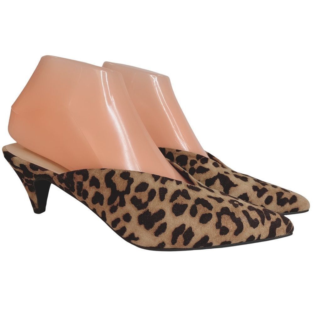 Pointed leopard print retro Low MULE 2” Sz 5.5